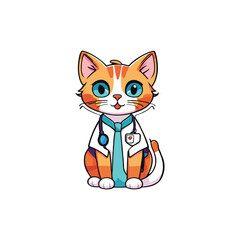 Obraz premium Cat illustration sticker template