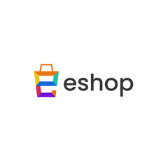 letter E Eshop Modern Logo Vector