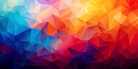 Obraz premium Abstract Geometric Gradient, Blue to Yellow, Low Poly, Triangles, Abstract Background, Gradient, Colorful