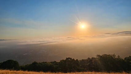 sunrise over the field