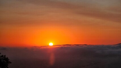 sunset over the mountains