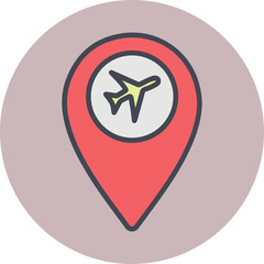 Obraz premium Airport Location Vector Icon