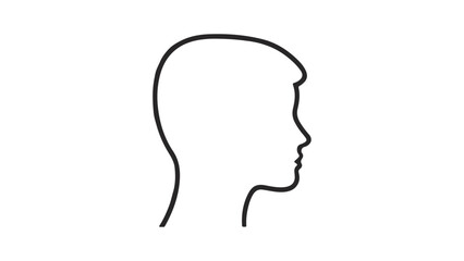 simple shape of a person head vector illustration