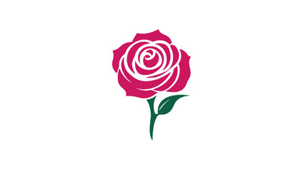 simple vector illustration of a rose flower