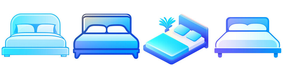 Bedroom clipart collection, symbol, logos, icons isolated on transparent background