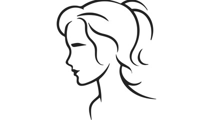 silhouette of a woman, line illustration of a woman shape, outline shape of a woman shape