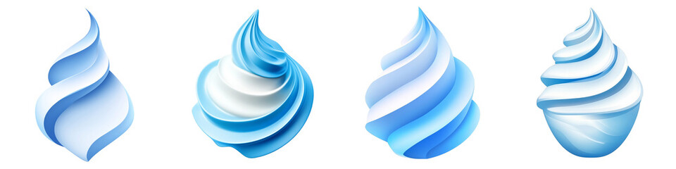 Cream clipart collection, symbol, logos, icons isolated on transparent background