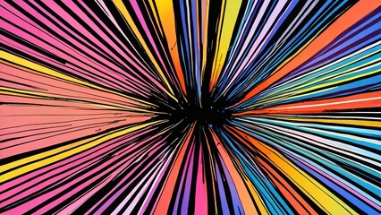 Fototapeta premium Speed lines backgrounds. Fast speed motion horizontal line manga effect, retro radial sun rays background. Comic magazine vector layouts. Dynamic movement for superhero fight, burst