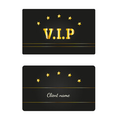 Double-sided premium VIP card with gold elements