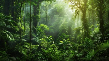 Obraz premium Lush green forest wallpaper