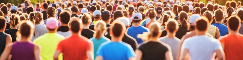 Crowd of people participating in charity run event