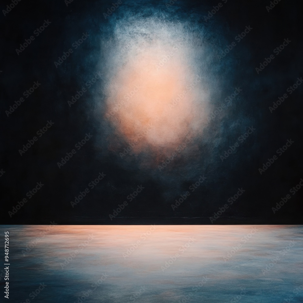 Poster subtle diffused lighting: soft gradients across a black backdrop create a mysterious and moody ambia