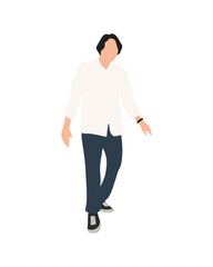 Flat vector people and illustration, man with casual outfit