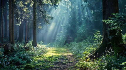 Obraz premium enchanted forest wallpaper
