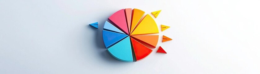 Obraz premium Colorful pie chart design on a light background, ideal for presentations and data analysis.