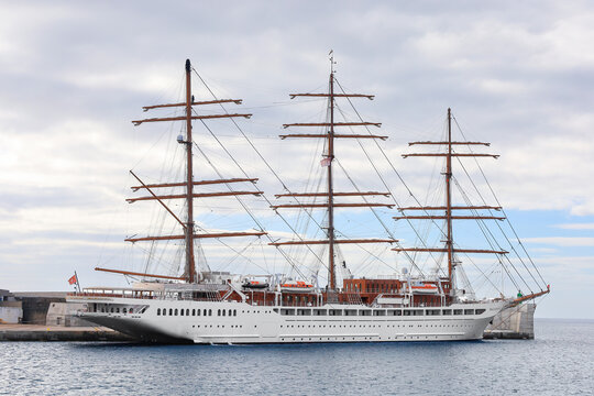Malta's large sailing cruise ship called Sea Cloud Spirit
