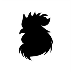 Rooster head silhouette vector illustration design on white background.