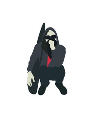 Flat vector people and illustration, man with casual outfit, musician and guitar