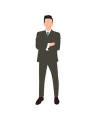 Flat vector people and illustration, man with formal executive outfit