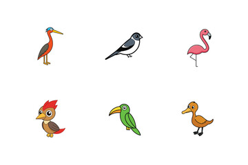 Set of  Bird vector illustration