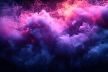 A colorful cloud of smoke with purple and pink hues