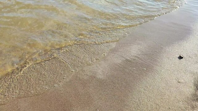 waves on the river bank