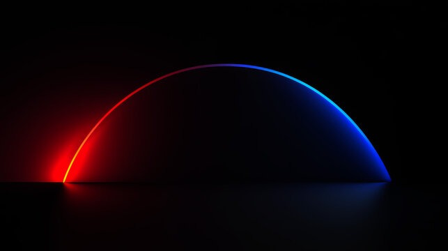 Arco de luz en un fondo oscuro que sugiere un amanecer o anochecer futurista
