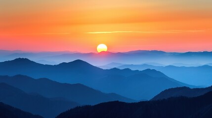 Fototapeta premium sunset at the mountain wallpaper