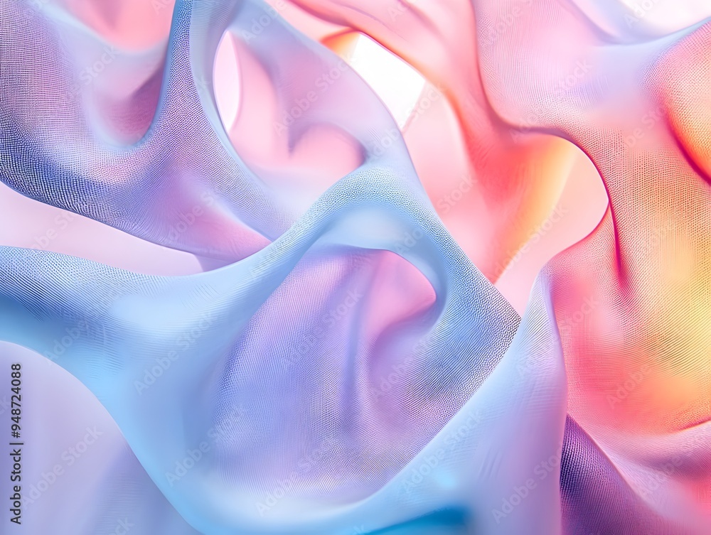 Poster mesmerizing chromatic fractal waves in ethereal abstract composition