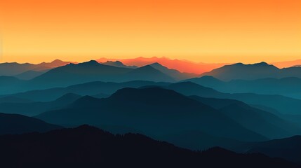 Fototapeta premium sunset at the mountain wallpaper