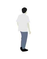 Flat vector people and illustration, man with school uniform outfit, indonesian