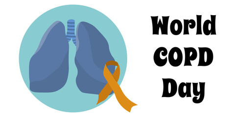 Fototapeta premium World COPD (Chronic Obstructive Pulmonary Disease) Day, Simple square banner or poster on the topic of medicine