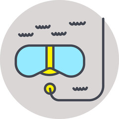 Snorkeling Vector Icon