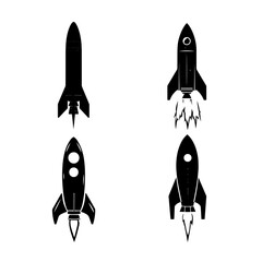 Space Rocket silhouette vector illustration