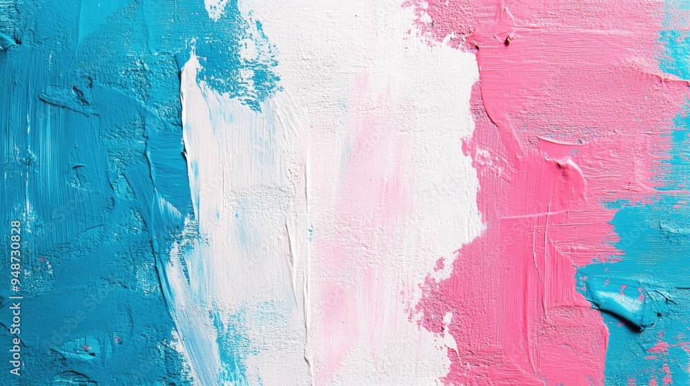 Poster abstract blue, white and pink paint strokes. perfect for adding texture and color to your design pro
