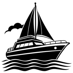 Yacht Silhouette Black Vector