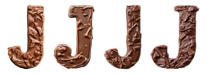 Chocolate alphabet, Letter J PNG set