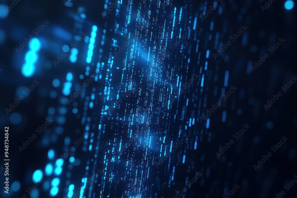 Aufkleber abstract digital data flow visualization
