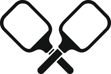 Simple icon logo representing two crossed beach tennis rackets