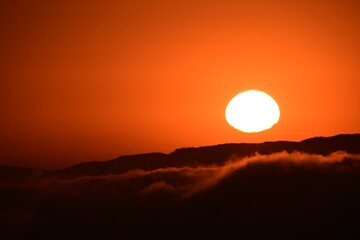 sunset in the mountains