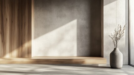 This serene interior features soft neutral tones, organic materials, and minimalistic decor, creating an ideal space for meditation and relaxation, fostering peace and mindfulness