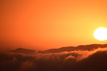 sunset in the mountains