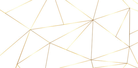 Obraz premium Abstract beautiful perfect random golden lines background. abstract golden lines with white background creative geometric triangle shape. perfect random abstract line background. Vector illustration