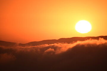 sunset in the mountains