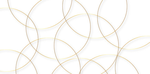 Abstract industrial Design random lines gold on white background.Geometric seamless minimalist pattern with straight lines design.luxury gold geometric random chaotic lines. Circle and triangle line