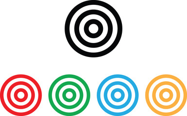 Colorful goal target icon set in different colors . Aim icon . Goal icon vector