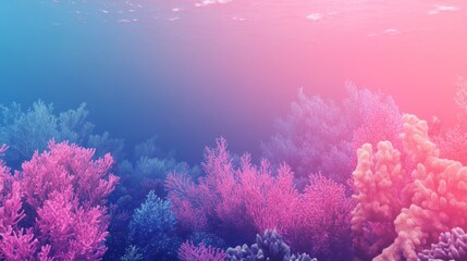 Underwater Coral Reef with Pink and Blue Hues