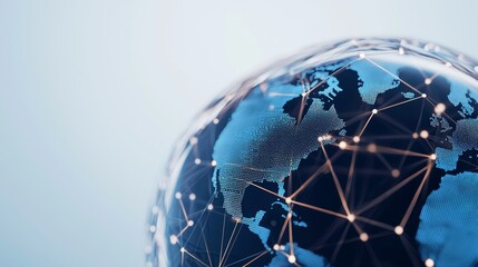 A digital globe with real-time connections and data flows, representing global telecommunication networks