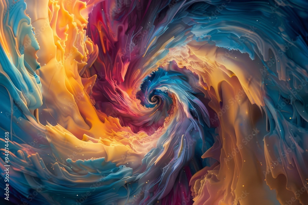 Poster the sky is adorned with a captivating array of colorful swirls, blending hues in a stunning and arti