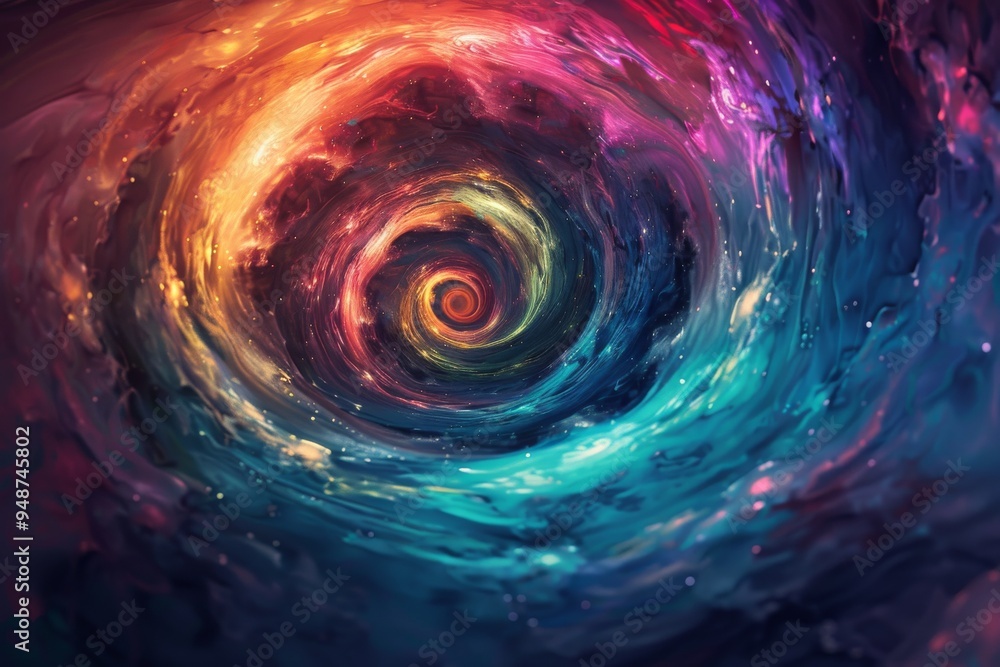 Poster a vibrant display of colorful swirls gracefully fills the sky, creating a mesmerizing and dynamic vi